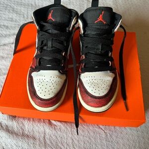 Jordan Kids' Black, Red, and White Sneakers